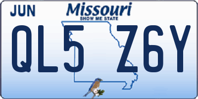 MO license plate QL5Z6Y