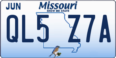 MO license plate QL5Z7A