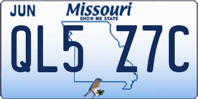 MO license plate QL5Z7C