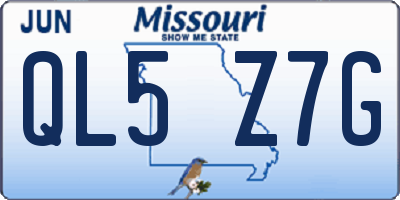 MO license plate QL5Z7G