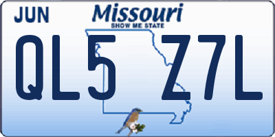 MO license plate QL5Z7L