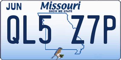 MO license plate QL5Z7P