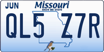 MO license plate QL5Z7R