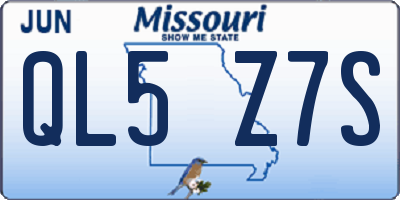 MO license plate QL5Z7S