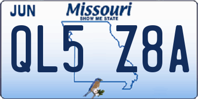 MO license plate QL5Z8A