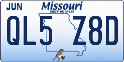 MO license plate QL5Z8D