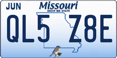 MO license plate QL5Z8E
