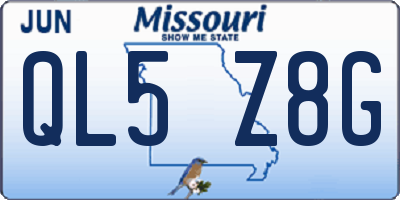 MO license plate QL5Z8G