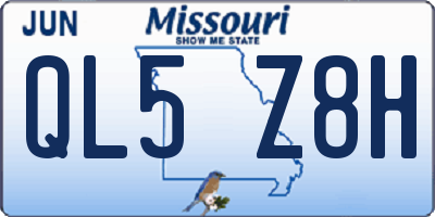 MO license plate QL5Z8H