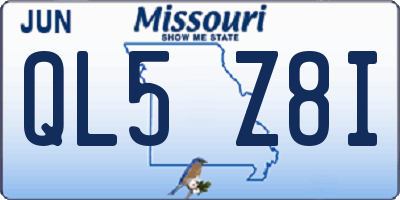 MO license plate QL5Z8I