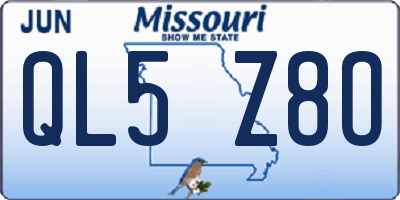 MO license plate QL5Z8O