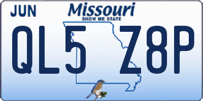 MO license plate QL5Z8P