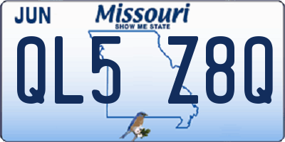 MO license plate QL5Z8Q