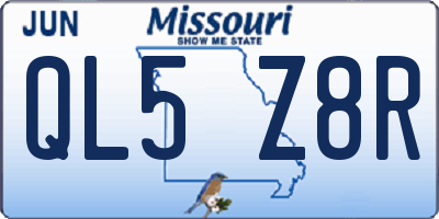 MO license plate QL5Z8R