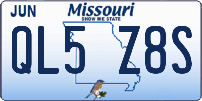 MO license plate QL5Z8S