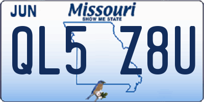 MO license plate QL5Z8U