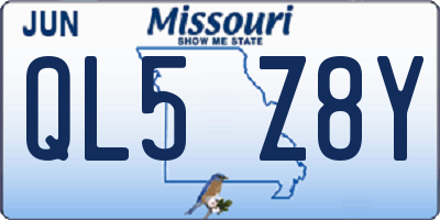 MO license plate QL5Z8Y