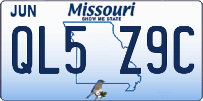 MO license plate QL5Z9C
