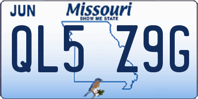 MO license plate QL5Z9G