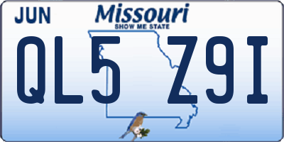 MO license plate QL5Z9I
