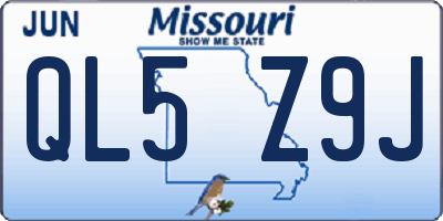 MO license plate QL5Z9J