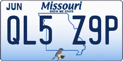 MO license plate QL5Z9P