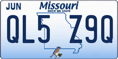 MO license plate QL5Z9Q