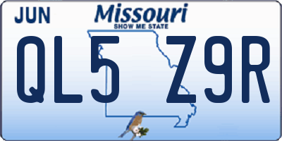 MO license plate QL5Z9R