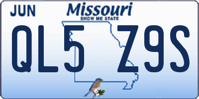 MO license plate QL5Z9S
