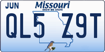 MO license plate QL5Z9T