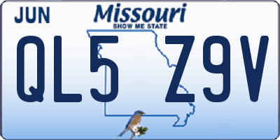 MO license plate QL5Z9V