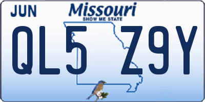 MO license plate QL5Z9Y