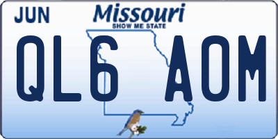 MO license plate QL6A0M