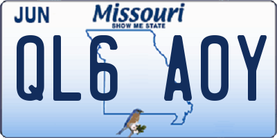 MO license plate QL6A0Y