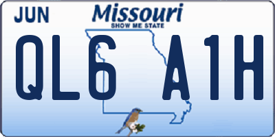 MO license plate QL6A1H