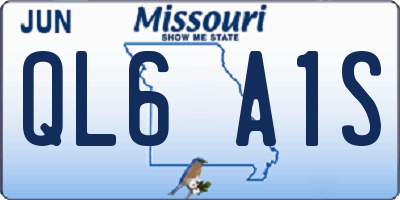 MO license plate QL6A1S