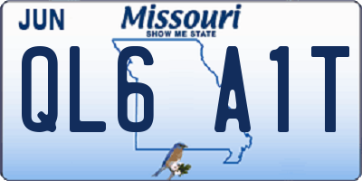 MO license plate QL6A1T