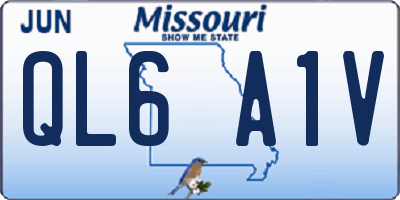 MO license plate QL6A1V