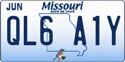MO license plate QL6A1Y
