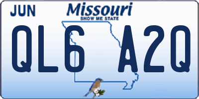MO license plate QL6A2Q