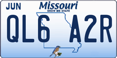 MO license plate QL6A2R