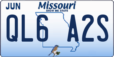 MO license plate QL6A2S