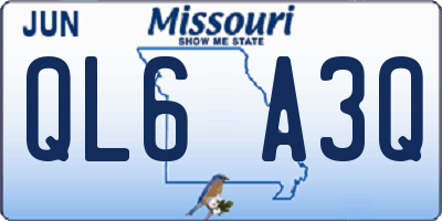 MO license plate QL6A3Q