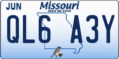 MO license plate QL6A3Y