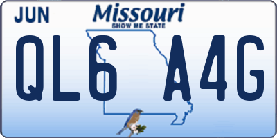 MO license plate QL6A4G