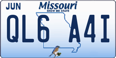 MO license plate QL6A4I