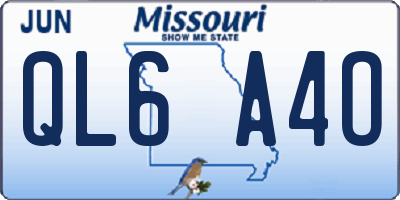 MO license plate QL6A4O