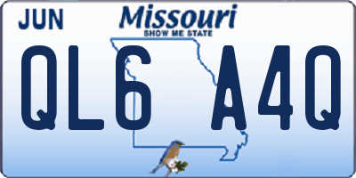 MO license plate QL6A4Q