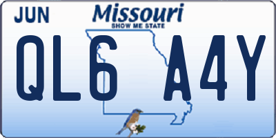 MO license plate QL6A4Y