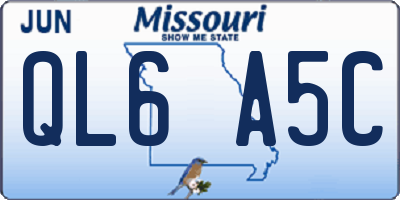 MO license plate QL6A5C